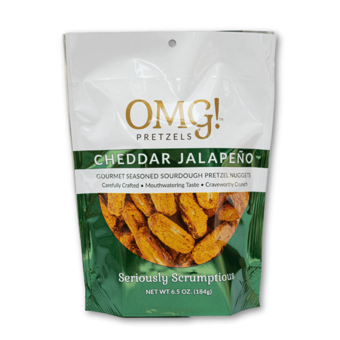 OMG Cheddar Jalapeno Pretzels